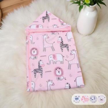Imagem de Toalha De Banho Para Bebe Estampada Com Capuz Menino Menina - Maria's 