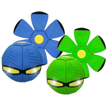 Imagem de Bola M�gica com LED 2 em 1 � Vira Disco Voador Arremess�vel, Brinquedo Resistente para Pets e Crian�as