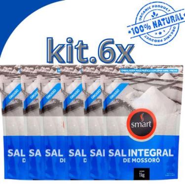 Imagem de KIT 6 sal GROSSO Integral de Mossoró 1kg - SMART