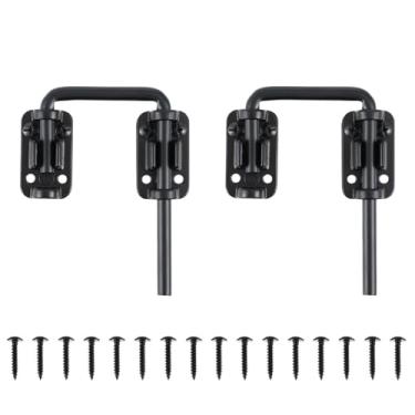 Imagem de SUMBIN Trava de porta deslizante para pátio com trava de parafuso em U que adiciona segurança doméstica e segurança adicional para crianças, ajuste de porta francesa de pátio em acabamento preto (2