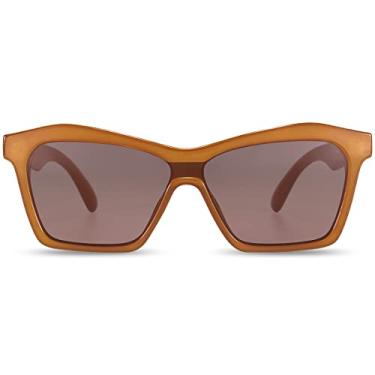 Imagem de Dollger Óculos de sol quadrados irregulares femininos masculinos modernos vintage moda anos 70 90 tons 2023 novo, Lente marrom com armação laranja, Medium