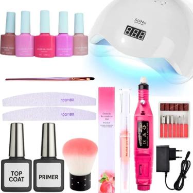 Imagem de Kit Unha Esmaltação Gel Cabine Lixa Elétrica Nail Designer