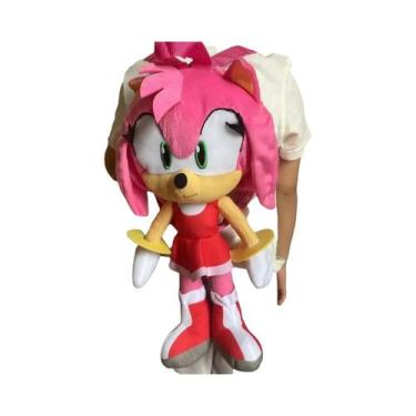 Imagem de Mochila De Pelúcia Preta De 55CM Anime Boneco Prateado Brinquedo Confo