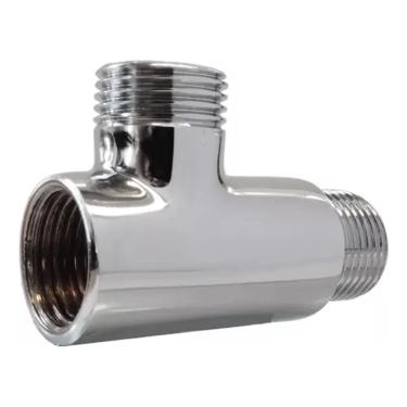 Imagem de 2X Adaptador Tee T Maquina Lavar Tanque 1/2 X 1/2X3/4 Latão