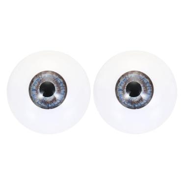 Imagem de PATIKIL Olhos de boneca de 30 mm, 1 par de olhos de acrílico realistas de plástico para bonecas, máscaras, adereços de Halloween, artesanato, azul escuro, cinza