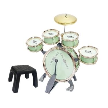 Imagem de MERIGLARE Conjunto de bateria infantil, instrumentos musicais de percussão, brinquedo interativo, conjunto de brinquedos musicais educativos para presente,