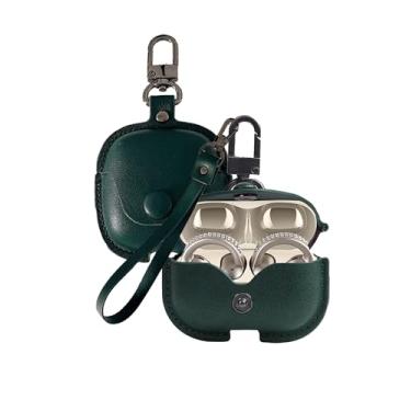 Imagem de Capa para Moto Buds Loop Earbuds 2025, capa protetora de couro à prova de choque com mosquetão e cordão para fones de ouvido Motorola (verde)