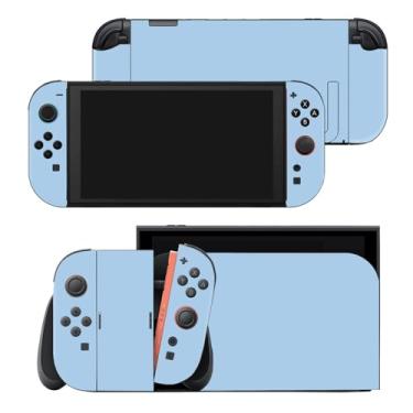 Imagem de Skin Sticker compatível com Switch 2, capa protetora de vinil para console, joy-cons, dock e carregador (azul)