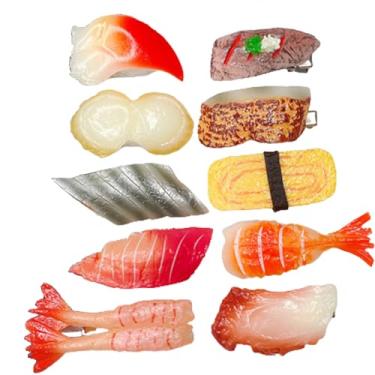 Imagem de 8 peças de grampos de cabelo engraçados para cabelo de sushi artificial, grampos de cabelo com bico de pato acessórios de cabelo para mulheres, meninas, presentes criativos