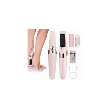 Imagem de Lixador Elétrico para Pés, Recarregável USB, com 2 Refis de Lixa e Escova de Limpeza, Rosa