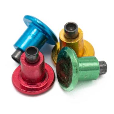 Imagem de Bike Studs for Fat Bike Tires, Aluminum Body, Concave Carbide Tip, Anodized Bicycle Studs, Qty 101pcs (Candy)
