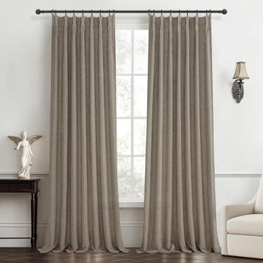 Imagem de PleatedDrapes Cortinas virais azul marinho extra longas 2 painéis de 2 painéis para porta de vidro deslizante, cortina de filtragem de luz de sala de estar com faixa de teto grande Windows 2 Burg