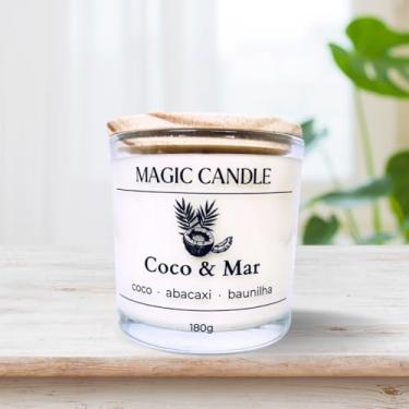 Imagem de Vela Aromática Perfumada COCO & MAR 180 Gramas I 40 horas I Magic Candle I Cera Vegetal I Essência Premium