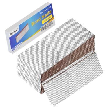 Imagem de SITLDY Pregos galvanizados de calibre 18, cabeça em T marrom, pacote com 1.000 cm, pregos pequenos para pistola de pregos pneumática, elétrica 18 GA