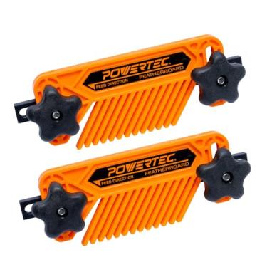 Imagem de POWERTEC Tábuas de pena para serra de mesa, cerca de mesa de roteador, serra de fita, cabe em T Track & Mitre Slot - Ferramentas e acessórios para marcenaria para reduzir o recuo e aumentar a