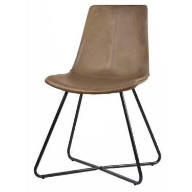 Imagem de Cadeira Balle material sintético Marrom Base Preto 84cm - 62863 - Sun 