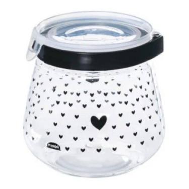 Imagem de Pote Porta Mantimento Hermético Flip Com Trava Corações 1,1L