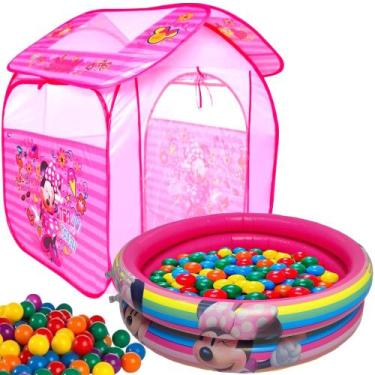 Imagem de Barraca Toca Com Bolinhas Infantil Casa Toquinha Criança Menina Minnie