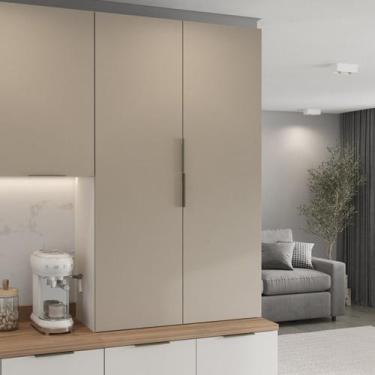 Imagem de Armário Aéreo 2 Portas 80x135cm Puxador 150cm Ipanema CabeCasa Madeira