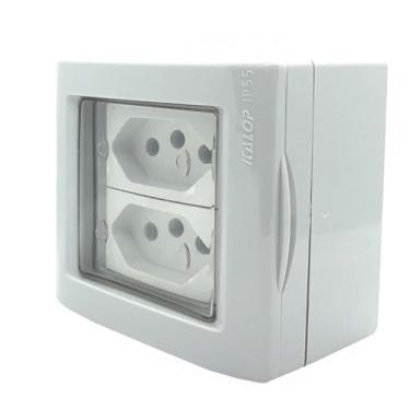 Imagem de Kit 10 Tomada Dupla 20A Sobrepor Prova Dagua Externa Kalop