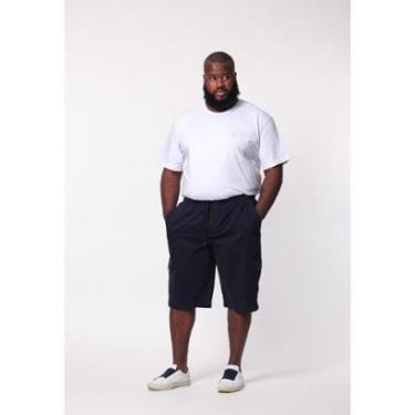 Imagem de Bermuda masculina Plus Size Sarja Azul Marinho-Masculino