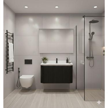 Imagem de Gabinete Para Banheiro Suspenso Emma 60cm Preto