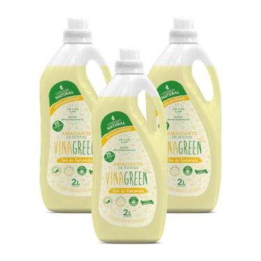 Imagem de Kit 3 Amaciante Natural Hipoalergênico 2l Líquido Base Vegetal Com Vinagre Natural Não Irrita A Pele Álcool Orgânico Roupas Brancas Pretas Coloridas (Flor de camomila)