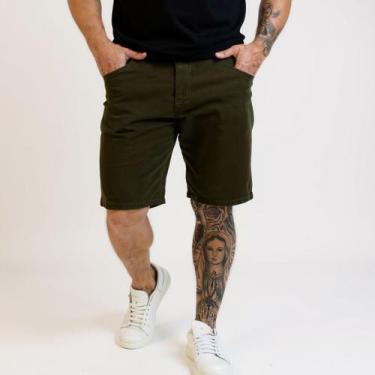 Imagem de Bermuda Masculina Sarja Sport Fino Bolso Embutido Com Lycra - Mitchell