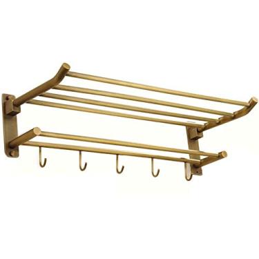 Imagem de Toalheiro de cobre antigo, prateleira de banheiro, dobrável, duas perfurações, instalação de torre, cabide/B