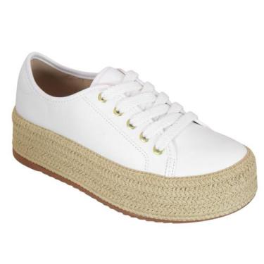Imagem de Tênis Beira Rio Flatform Feminino Salto Corda 4232.615, Branco, 38