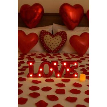 Imagem de Luminária LED Vermelha 'Love' para Decoração Romântica - 1 Unidade - n