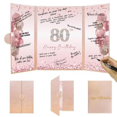 Imagem de Livro de visitas exclusivo DARUNAXY Rose Gold 80º aniversário