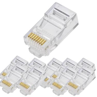 Imagem de Kit 10 conector rj45 cat6 8x8 fortrek