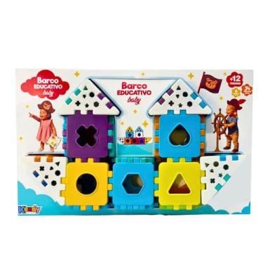 Imagem de Kit Brinquedos Educativos e Interativo Baby, Barco, Casa, Cubo e Escor