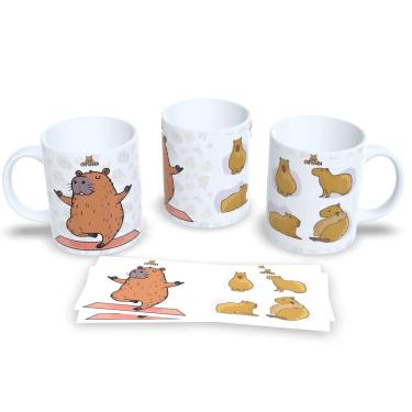 Imagem de Caneca de Porcelana Capivara Fofa Presente Criativo e Divertido