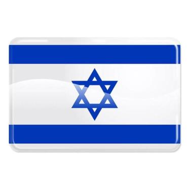 Imagem de Adesivo Bandeira Israel 4X6Cm Resinado Carro Capacete Moto