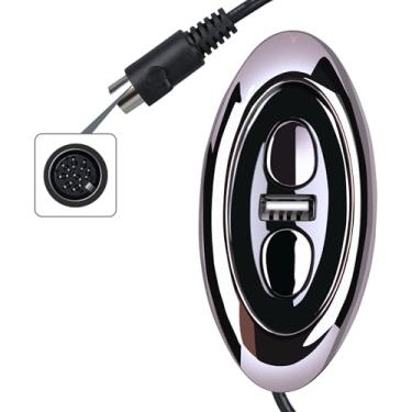 Imagem de WDZP Novo controle remoto de substituição adequado para peças de reposição reclináveis Okin, formato oval, 2 botões, plugue de 5 pinos, aparelho de controle manual dentro de 90 graus para cadeira