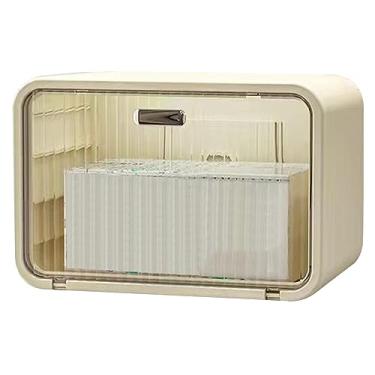 Imagem de Generic Tampa da Caixa de Tecido, Instalação Simples, Economia de Espaço, Suporte de Tecido Montado na Parede, à Prova d'água para Banheiro (Branco Translúcido)