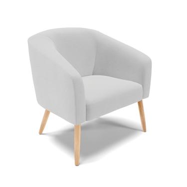 Imagem de Poltrona Decorativa Pé Palito Natural Stella Linho Cinza D03 - D'Rossi