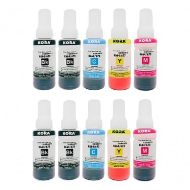 Imagem de Kit 10 Refil De Tinta T664 Para Epson L120 L310 L355 L380