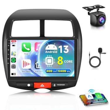 Imagem de Estéreo automotivo 8Core 4G+ 64G para Mitsubishi Outlander Sport Radio 2011-2017, para Mitsubishi ASX 2013-2015, Rimoody Android Car Radio Carplay, Android Auto 10,1 polegadas, tela sensível ao toque