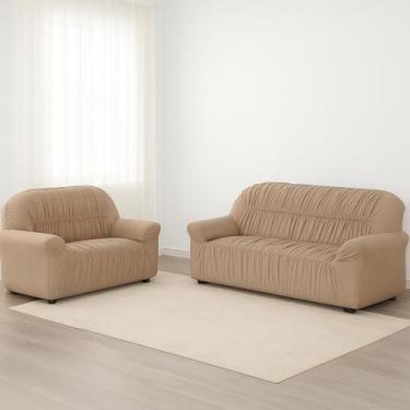 Imagem de Capa de Sofá Elasticada 2 e 3 Lugares em Malha Gel - Malucasim, Avelã,