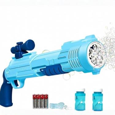 Imagem de Lança Bolhas de Sabão Automática com Luzes LED – Diversão Garantida para Crianças (AZUL)