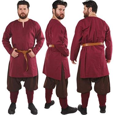 Imagem de Calvina Costumes Odin Medieval, Viking e LARP Undertúnica feita na Turquia, Borgonha, 3G