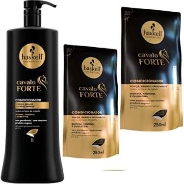 Imagem de Kit Haskell Cavalo Forte Condicionador 1 Litro + 2 Refil Condicionador 250ML
