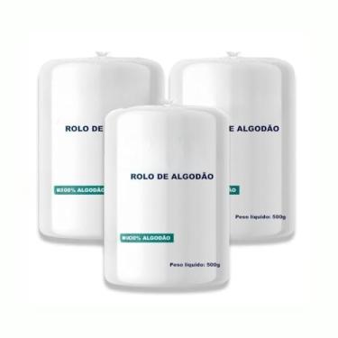 Imagem de KIT COM 3 PACOTES ALGODAO ROLO - 500G