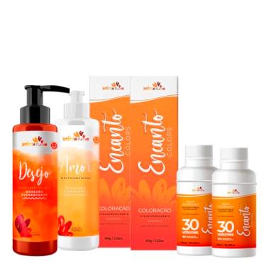 Imagem de Beleza Ruiva – Kit Coloração Encanto Colors Ruivo Intenso Base 8 | Louro Claro Cobre Intenso | Oxigenada 30vol 9% | Brilho, Hidratação e Cor Vibrante