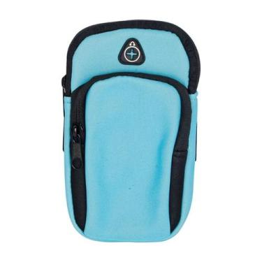 Imagem de Bolsa Porta Celular Esportiva Alça Ajustável 17x10cm - Zein, Azul