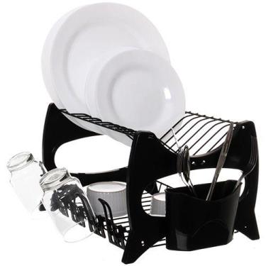 Imagem de Escorredor De Louça Cozinha Prato Copo Duplo Porta Talheres - Metaltru