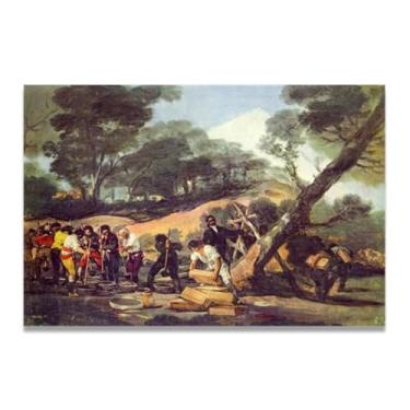 Imagem de LKXGRRSFG Powder Factory In The SierraFrancisco De Goya Tela de arte romântica - Inspirado pelo mestre que moldou a arte moderna 59,9 x 75 cm sem moldura